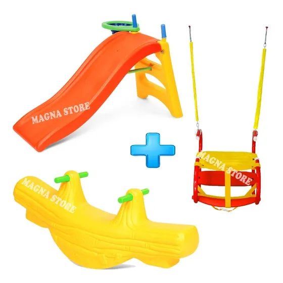 Combo Hamaca Bebe Sube Baja Tobogan Plaza Blanda Jardin 1a3