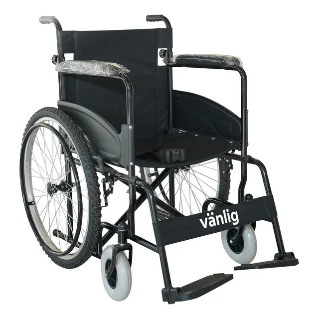 Silla De Ruedas De Lujo Plegable Uso Rudo Todo Terreno Color Negro
