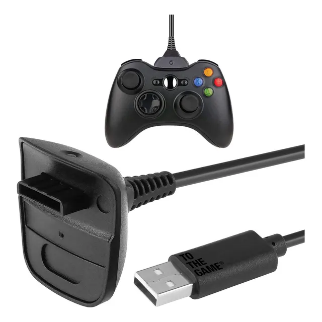 Kit Cable 2 En 1 Carga Y Juega Usb Para Joystick Xbox 360