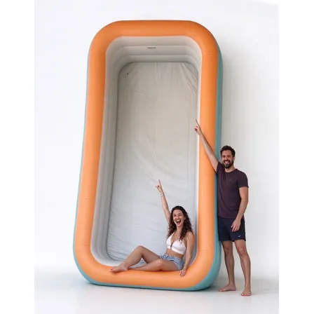 Piscina Inflável Retangular 4000 L Portátil 4 M 3 Camadas Azul-celeste