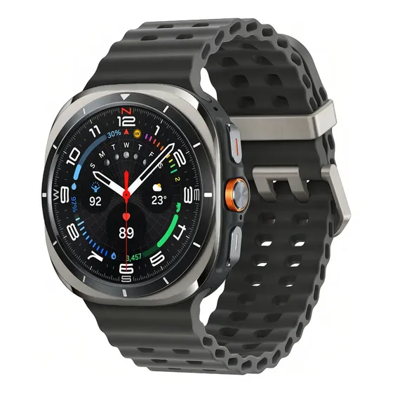 Smartwatch Samsung Galaxy Watch Ultra (2025) de Titanio Negro con Correa Milanés Plata