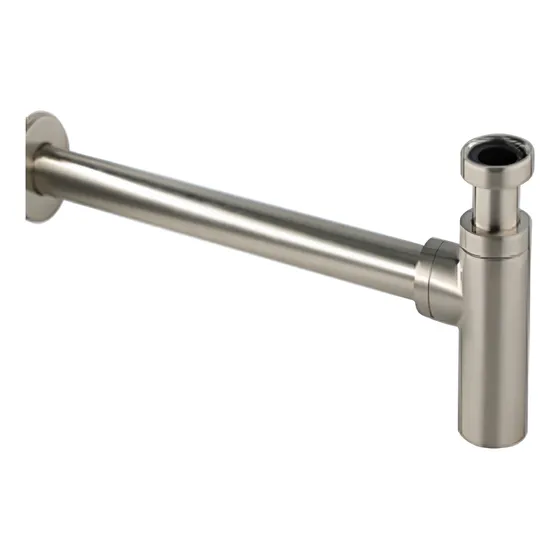 Sifón De Bronce Acero Cepillado Satinado, Baño Acra
