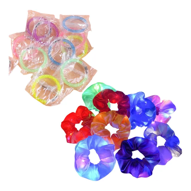 Pack 2 Coleros Con Luz + 3 Pulseras Con Luz Cotillon Fiestas