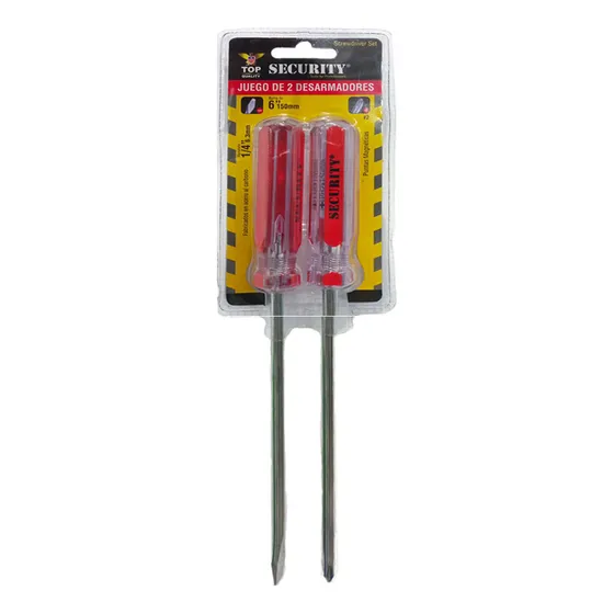 Juego De 2 Destornilladores 1/4 X 6 Puntas Magneticas