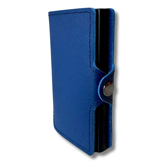 Billetera Tarjetero Protección Rfid Cuero Saffiano Hombre