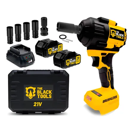 Parafusadeira Chave De Impacto 2 Baterias 21v Motor Brushless 650nm 66kgf.m Tb21ix-2b The Black Tools