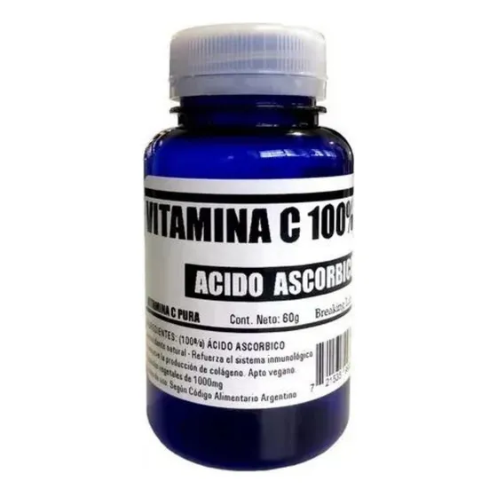 Vitamina C Pura 100% Suplemento Antioxidante 60 Capsulas