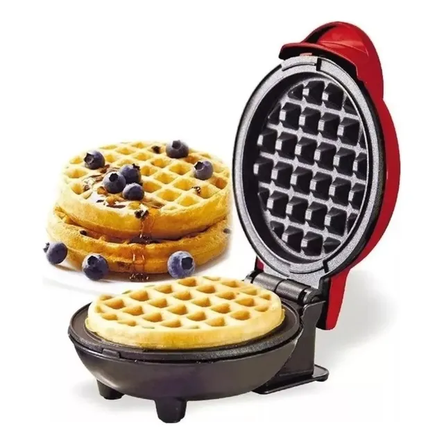 Mini Wafflera Redonda Para Repostería Desayuno