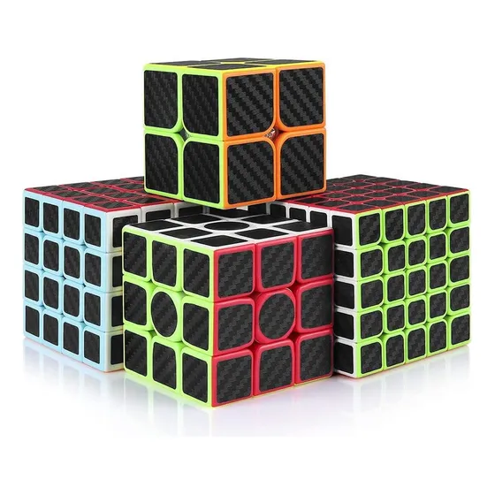 Cubo Rubik 2x2 3x3 4x4 5x5 Fibra De Carbono Profesional Color de la estructura Rojo, naranja, verde, amarillo, blanco y azul