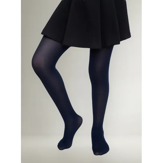 Medias Pantimedias Largas Veladas Azul Oscuro Para Dama
