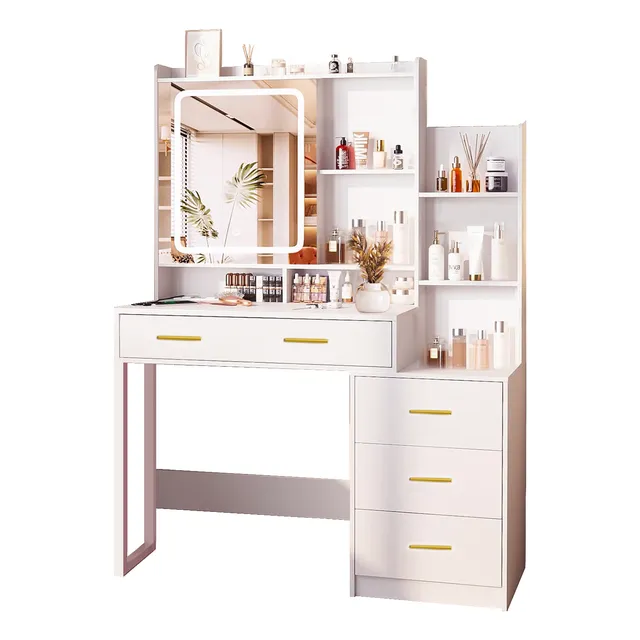 Tocador Modernos Con Espejo Con Luces Con Cajones Vanity