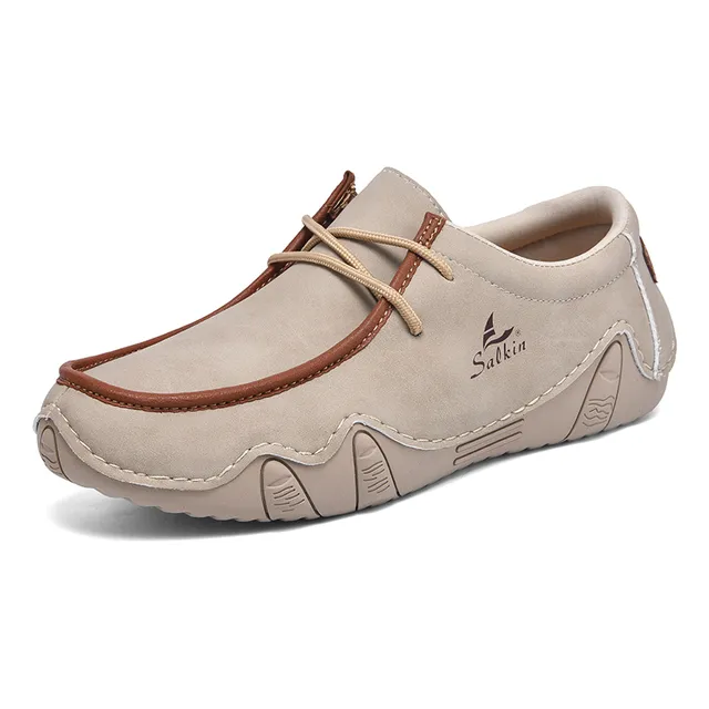 Zapatos Casuales De Cuero Hechos A Mano Con Suela Suave Para
