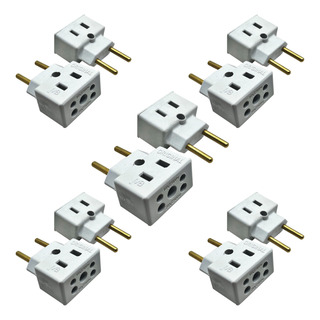 Kit 10 Adaptador Bob 10a 20a Plug Tomada Benjamin Porcelana Kit 10 Adaptador Bob 10a 20a Plug Tomada Benjamin Porcelana