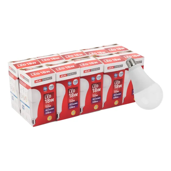 Lampara Led 18w Luz Fria Foco E27 Mayorista Pack X10