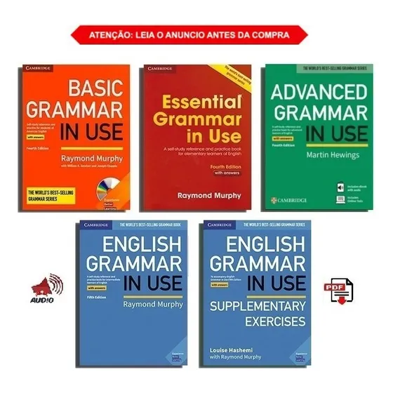 Books - Grammar In Use With Answers - Basic Essential Intermediate Advanced - Leia A Descrição Completa Antes De Comprar