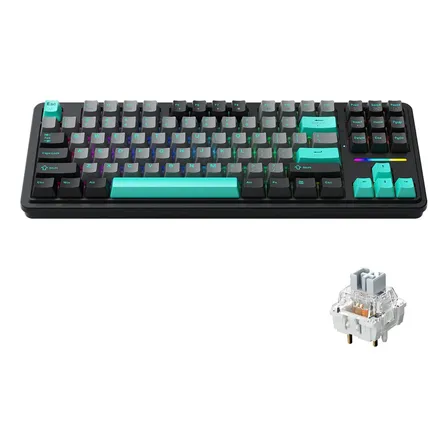 Teclado Gamer Mecánico Ergonomico Con Cable MACHENIKE KG87 Rgb Gasket Para Pc/Laptop 87 Teclas Anti-ghosting Hot-swap