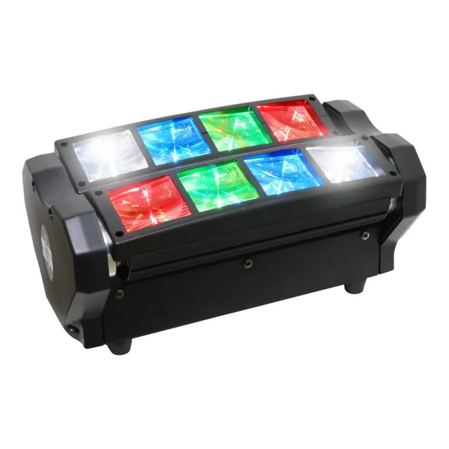 Pack X2 Cabeza Movil Led Spider Beam Rgbw Dmx 8x3w Luz Disco