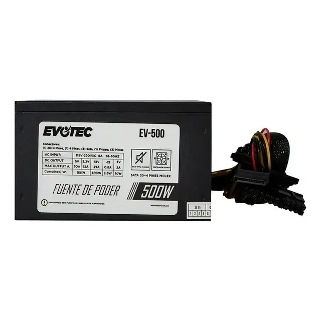 Fuente de poder para PC Evotec EV-500 500W negra 127V
