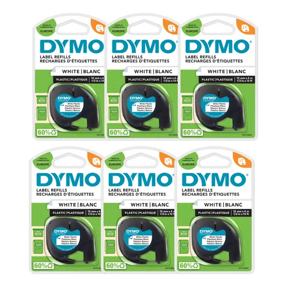 Dymo® Letratag Plástico - 6 Rollos