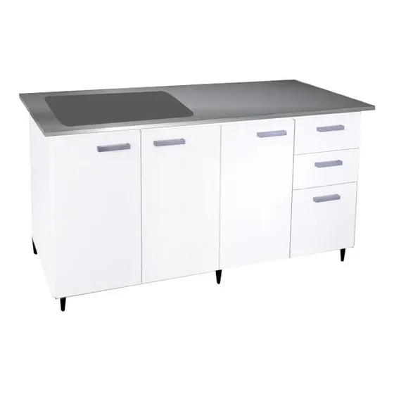 Mueble Bajo Mesada Platinum De 160mt - Mod. 3007 Color Blanco