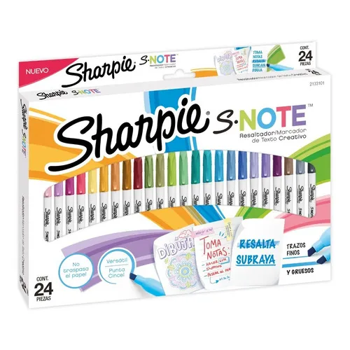 Marcadores Sharpie S-note X 24 Colores Resalta/subraya