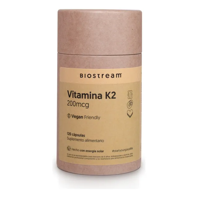 Vitamina K2 200mcg 120c Vegano Huesos&circulacion Biostream