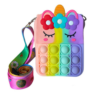 Bolsa De Silicon/juguete Pop-it Para Niñas Unicornio /flores Bolsa De Silicon/juguete Pop-it Para Niñas Unicornio /flores