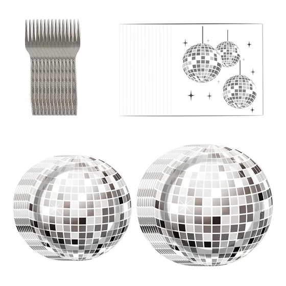 Platos De Fiesta Disco Juego De Tenedores De Servilletas Par