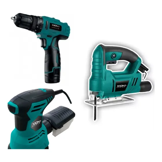 Kit Herramientas Caladora + Lijadora + Atornillador 12v Xion
