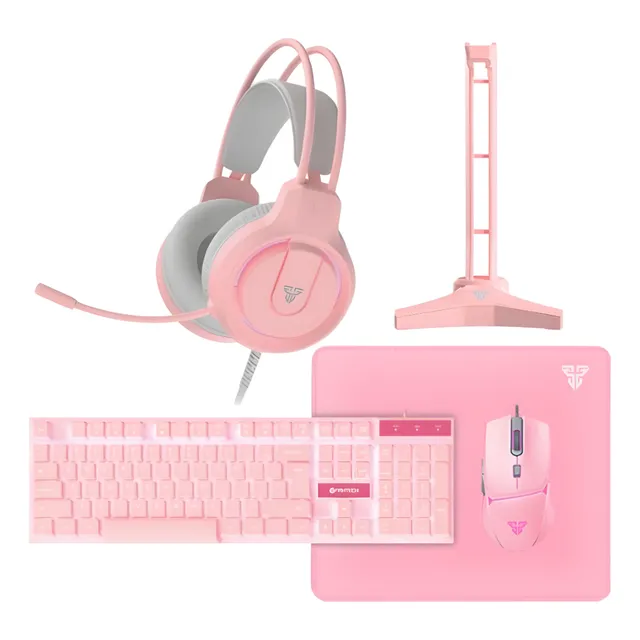 Combo Gamer  5 En 1 P51 Pink Sakura Fantech Rosa