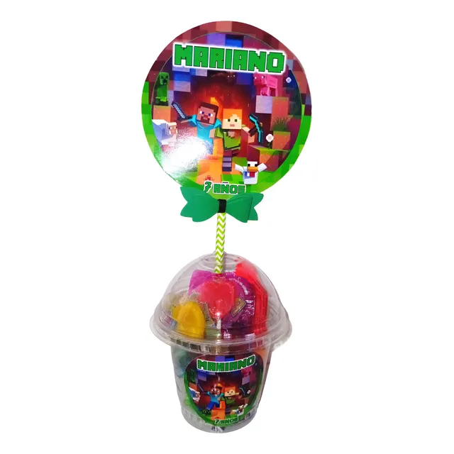 Vasitos Golosineros Sorpresitas X 10 Minecraft Todas Tematic