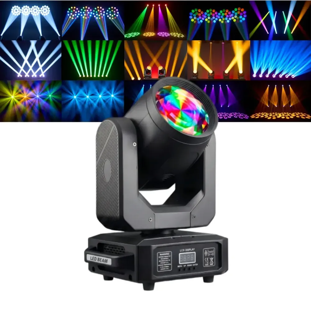 Moving Head Beam 300W LED RGBW Profissional Com Prisma e Gobo Giratório Para Festa e DJ