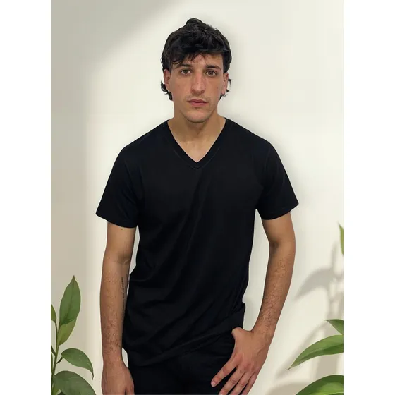 Remera Lisa 100% Algodón Peinado-excelente Calidad Cuello V