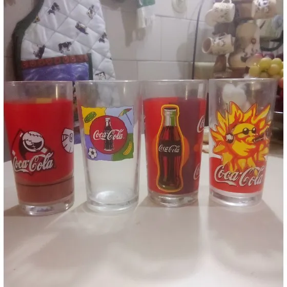 Colección De 7 Vasos Coca Cola Dibujo De Béisbol Y De Playa