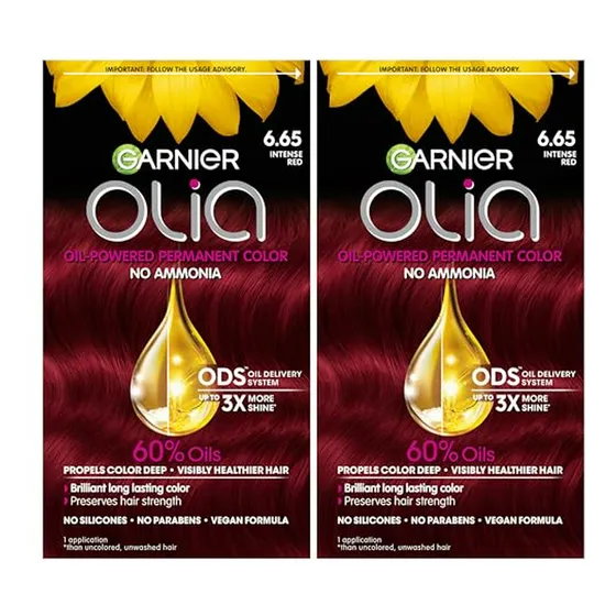 Tinte Para Cabello Garnier Olia, Rojo Intenso 6 65, Con Acei