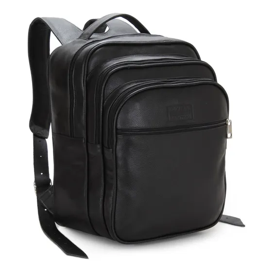 Mochila Para Notebook 15,6 Mochila Resistente Couro Legítimo Cor Preto