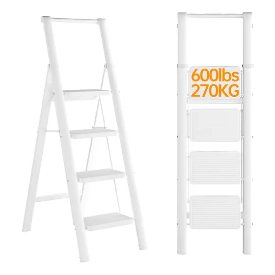 Escalera De 4 Escalones, Taburetes Plegables Para Adultos Co
