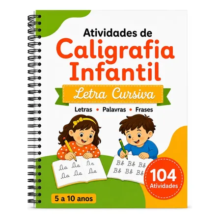 Caderno Caligrafia Livro Infantil Letra Cursiva Alfabeto