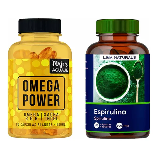 Omega Power 60 Cápsulas + Espirulina 100 Cápsulas Lima Natur