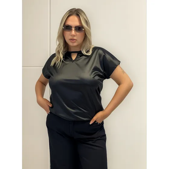 Blusa De Satén Dama T-especial Zoe