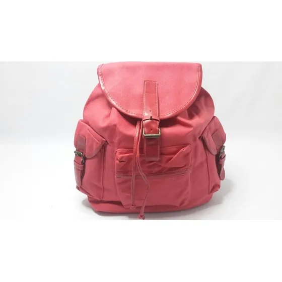 Morral Bolso Dama De Loneta Rosa Fuerte Nuevo