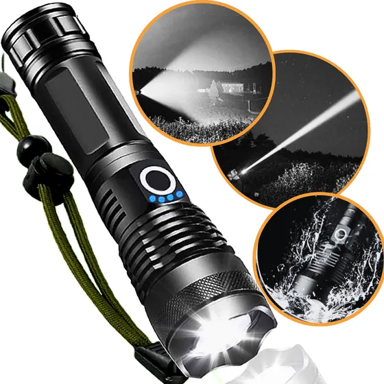 Lanterna Tática Mais Forte Do Mundo T9 Potente Led Cree Usb