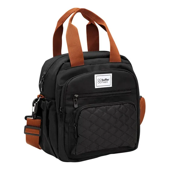 Lonchera morral termica Buffer munchBox nova multiples compartimientos color negro