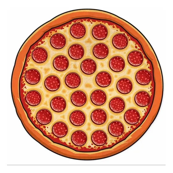 Toalla Microfibra Redonda Mandalas Playa Pizza Poliéster 