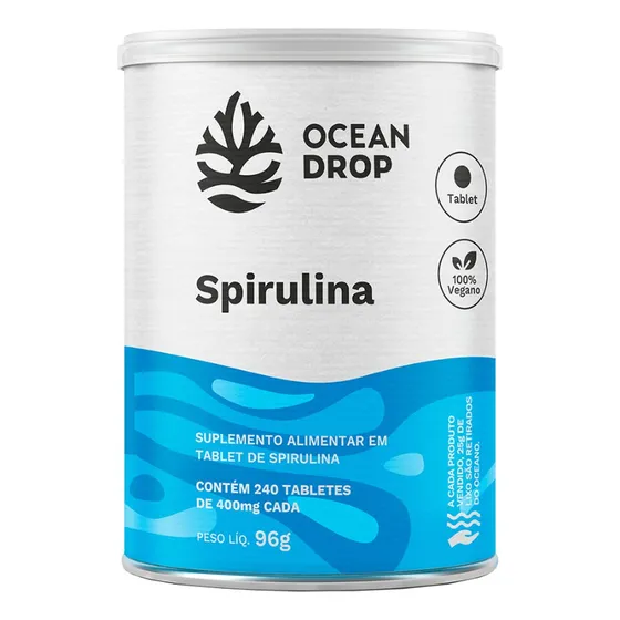 Spirulina Ocean Drop Vegana 240 Tabletes