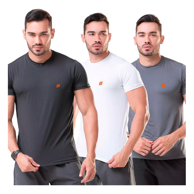 Kit 3 Camisetas Dry Fit Uv Proteção Solar - Academia Treino Kit 3 Camisetas Dry Fit Uv Proteção Solar - Academia Treino