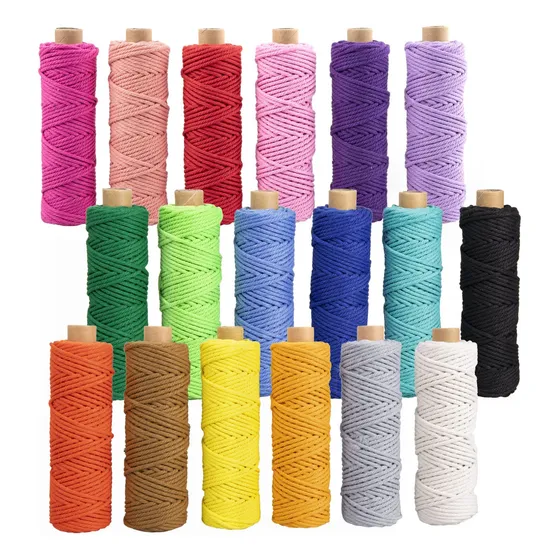 Cuerda De Macramé 0.3 Cm X 543 M, 18 Rollos Colores