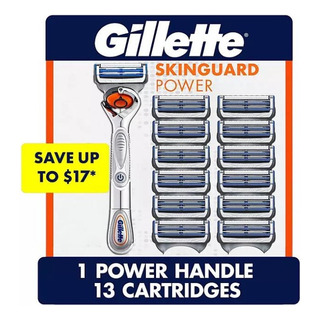 Gillette Skinguard Power Men's Razor Handle + 13 Cartridges Gillette Skinguard Power Men's Razor Handle + 13 Cartridges