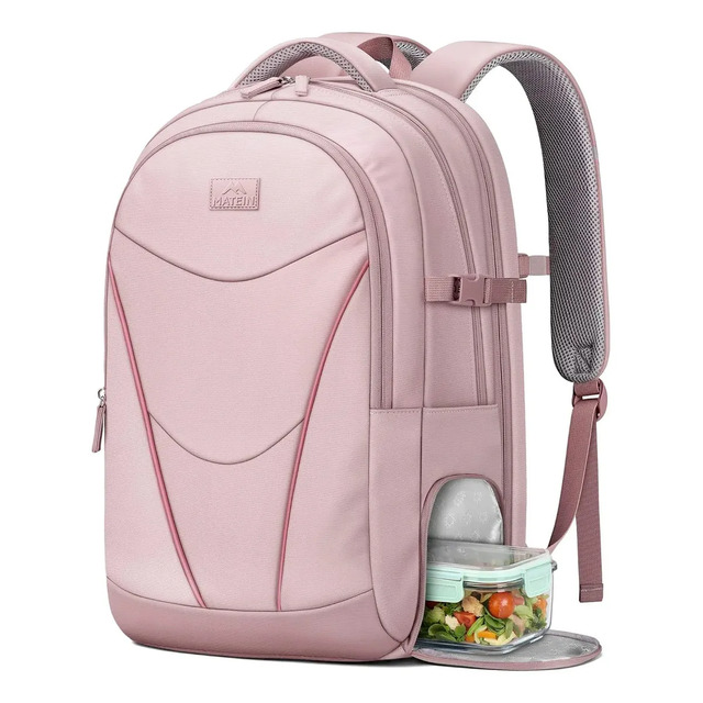 Mochila Viagem Feminina Mochilas De Notebooks 15.6 Polegadas, Itens Pessoais, Mochila Térmica Para Marmita, Mochila... Rosa