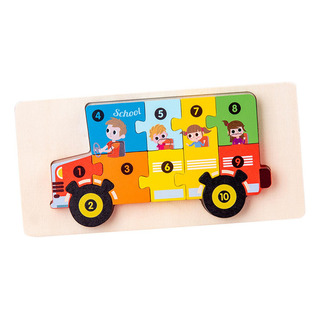 Qpwj Rompecabezas De Madera Para Niños Pequeños 1-3 Autobús Qpwj Rompecabezas De Madera Para Niños Pequeños 1-3 Autobús